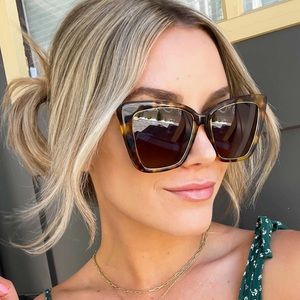 Diff Becky IV Cat Eye Polarized Sunglasses - Amber Tortoise - NWT